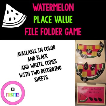 Preview of Place Value Watermelon File Folder Game