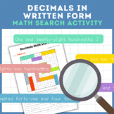 Place Value With Decimals | Free Decimals Math Search Activity