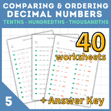Complete Worksheets Package For Grade 5 Comparing and Orde