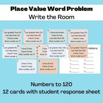 Preview of Place Value Word Problem Write the Room