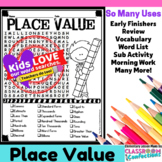 Place Value Word Search Activity : Early Finishers : Morni