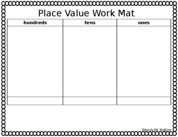 Preview of Place Value Work Mat