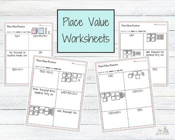 Preview of Place Value Worksheet Bundle