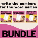 Place Value Worksheet Bundle,write the numbers,Decimal for