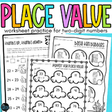 1st Grade Place Value Worksheet Practice for Two-Digit Num