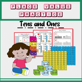 Place Value Worksheet Tens and Ones.,Base ten Blocks.