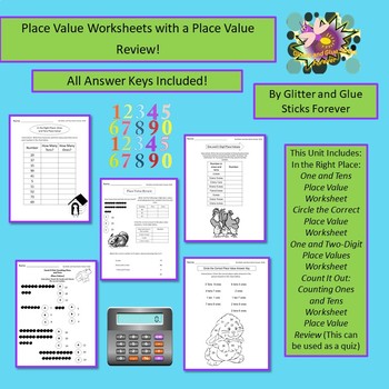 place value worksheets 1 and 2 digit numbers tpt