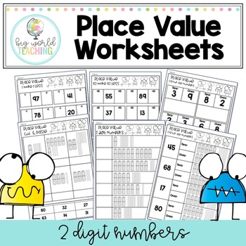 place value worksheets 2 digit numbers by big world