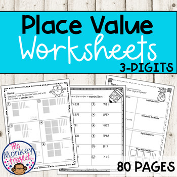 Preview of Place Value Worksheets 3 Digits