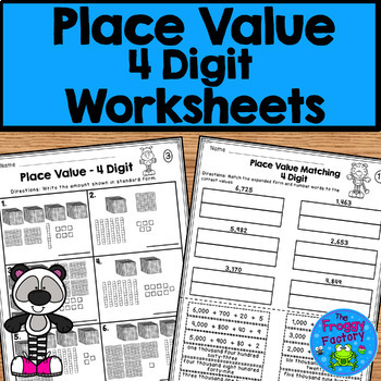 Preview of Place Value Worksheets 4 Digit Place Value | Place Value Review