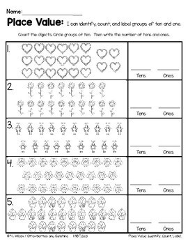 place value worksheets first grade tens and ones by melicety tpt
