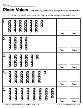 Tens And Ones Worksheets Grade 1 - Math Place Value Worksheets 2 Digit