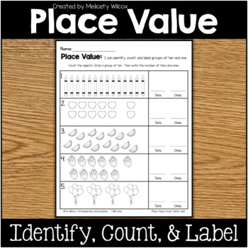 Preview of Place Value Worksheets First Grade Tens and Ones