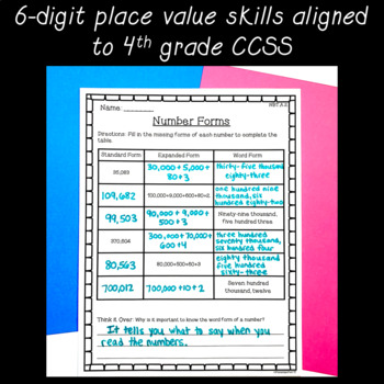 4th grade place value worksheets distance learning digital option