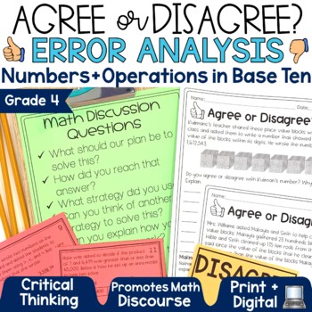 Preview of Place Value Worksheets 4th Grade Math Review Task Cards Centers