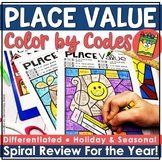 Place Value Worksheets Color by Number | Color by Place Va