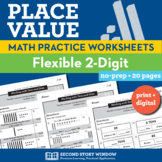 Place Value Worksheets - Flexible 2-Digit (Set 6)