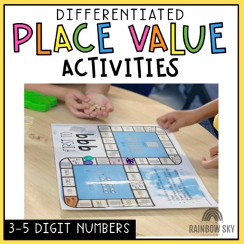 Preview of Place Value Worksheets & Games - Differentiated | Grade 3 & 4