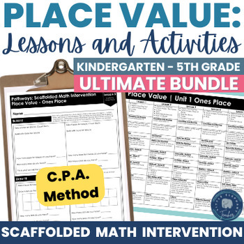 Preview of Place Value Worksheets, Lessons, Games - Hands On Small Group Math Intervention