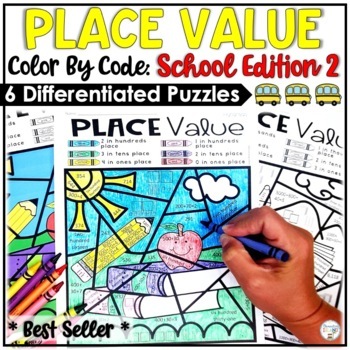 Preview of Place Value Worksheets Color by Number | Color by Place Value Worksheets 2