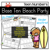 Place Value Worksheets Teen Numbers | Summer Beach Theme