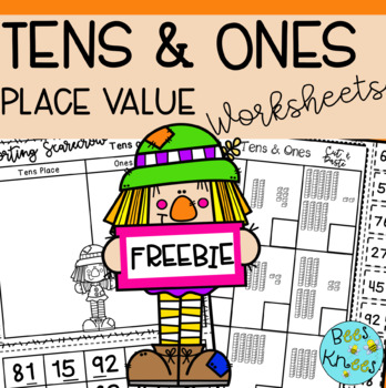Preview of Place Value Tens and Ones Worksheets FREEBIE