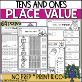 Place Value First Grade Tens and Ones Practice Worksheets 