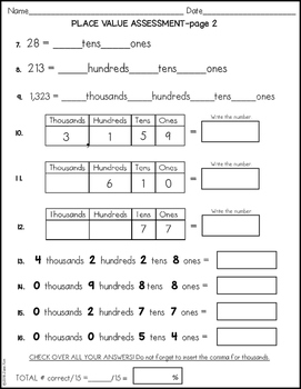 place value worksheets third grade by kims creations tpt
