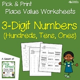Place Value Hundreds Tens and Ones Worksheets, 3 Digit Pla