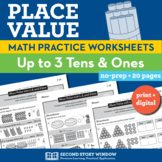 Place Value Worksheets - Up to 3 Tens and Ones (Set 4)