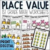 Place Value Worksheets and Activities - 1st Grade Math Uni