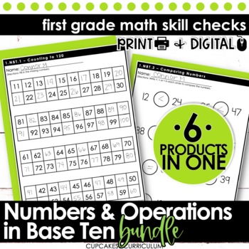 Preview of 10 More 10 Less, Adding Tens and Ones & Comparing 2 Digit Numbers Worksheets