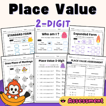 Preview of Place Value Worksheets for 2-Digit Numbers, Assessment