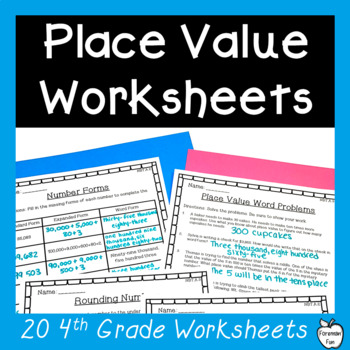 Preview of Place Value Worksheet - Place Value Assessment - Place Value to Hundred Thousand