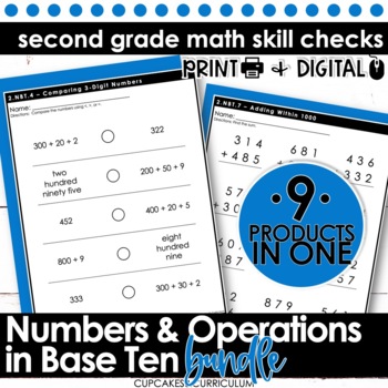 Preview of Place Value Worksheets for Second Grade Math