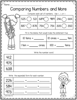 Place Value Worksheets for second grade by Shelly Sitz | TPT