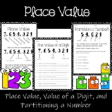 Place Value Workshop - Value of a digit - Partition a number