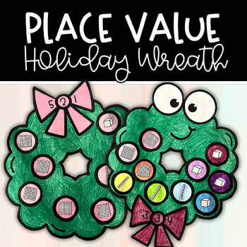Preview of Place Value Wreath | December Math Craft