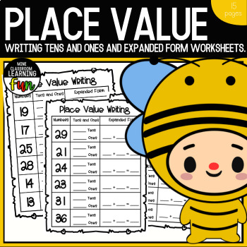 Preview of Place Value, Writing Tens and Ones and Expanded Form Worksheets