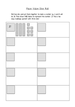 Place Value activity sheet by Little Miss H | TPT