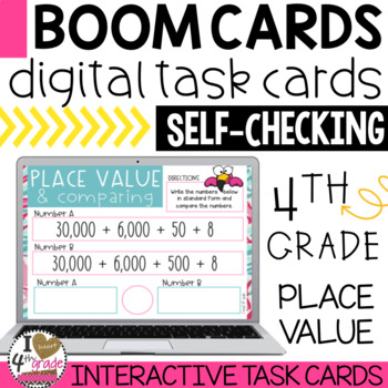 Preview of Place Value and Compare Whole Numbers Boom Cards