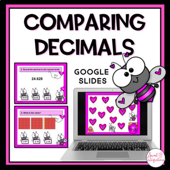 Preview of Valentines Day Decimals - Place Value and Comparing Decimals With Google Slides