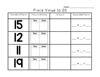 for math numbers comparing grade worksheets 1 Place Miss and Comparing Hagler's Numbers 20 by 11 Value