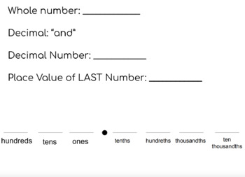 Preview of Place Value and Decimal Practice