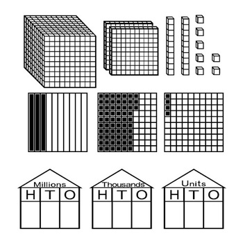 Preview of Place Value and Decimals Fonts -  Base 10 blocks, Houses, Decimal Models