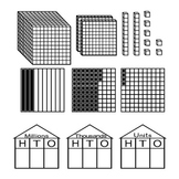 Place Value and Decimals Fonts -  Base 10 blocks, Houses, 