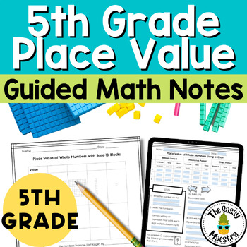 Preview of Place Value and Exponents Math Guided Notes 5th Grade Print and Digital
