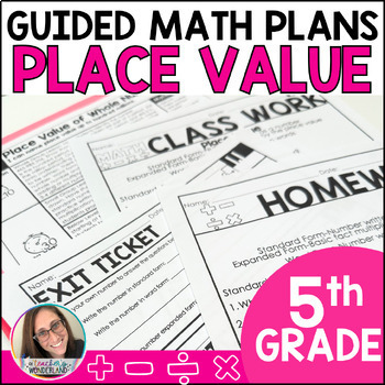 Preview of BUNDLE 5th Grade Guided Math Place Value and Multiplication Lessons Plans
