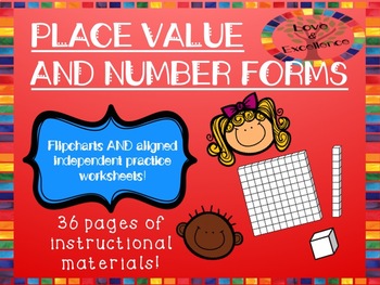 Preview of Place Value and Number Forms Unit Materials- Flipcharts & Work Pages!