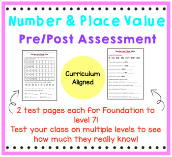 Preview of Place Value and Number Pre/Post Tests (Foundation-Level 7)